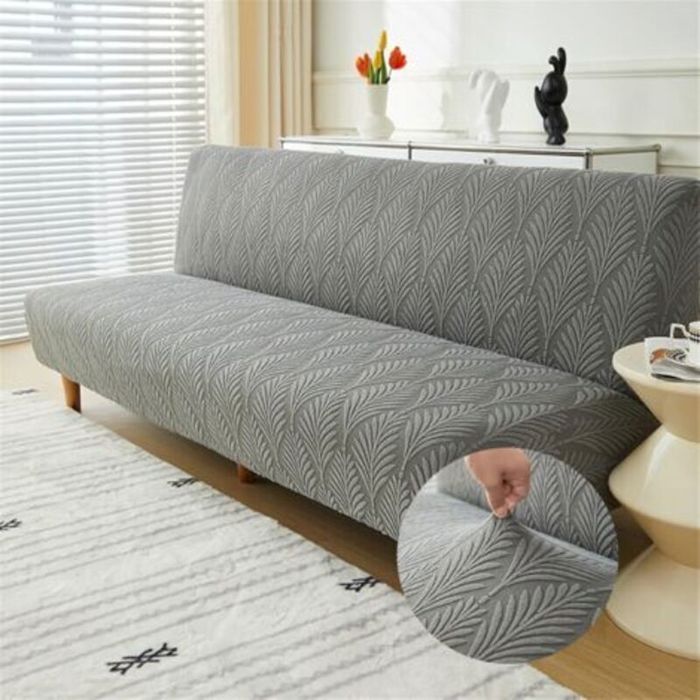 Housse de Clic Clac Élastique Canapé 2/3 Places Feuille Jacquard Housse de sans Canapé Accoudoir Couverture de