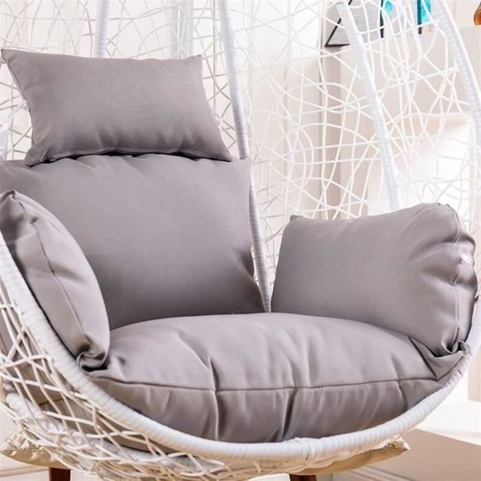 Housse de coussin lavable - Tissu synthétique confortable Lavable et résistant - Fauteuil suspendu - Gris