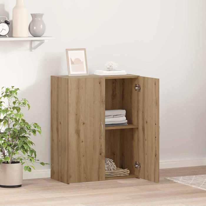 Meuble Rangement - HAOSHOP - Cabinet de Bureau avec étagère Bois ancien 70 x 32 x 77.5 cm&01_39696