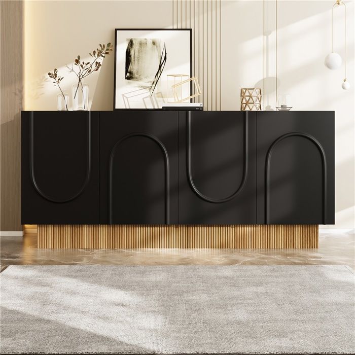 Buffet 4 portes 160×75×38 cm – rangement stylé salon & salle à manger avec organisation optimale Buffet 4 portes 160×75×38 cm – rangement stylé salon & salle à manger avec organisation optimale