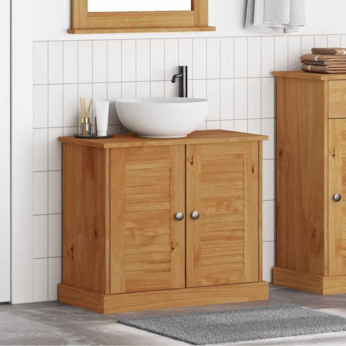 Meuble sous évier - MAISON EXCLUSIVE - VIGO - Bois manguier massif - Marron - 68×34×59 cm