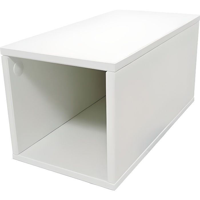 Cube de rangement bois largeur 25 cm - Couleur - Blanc, Dimensions
