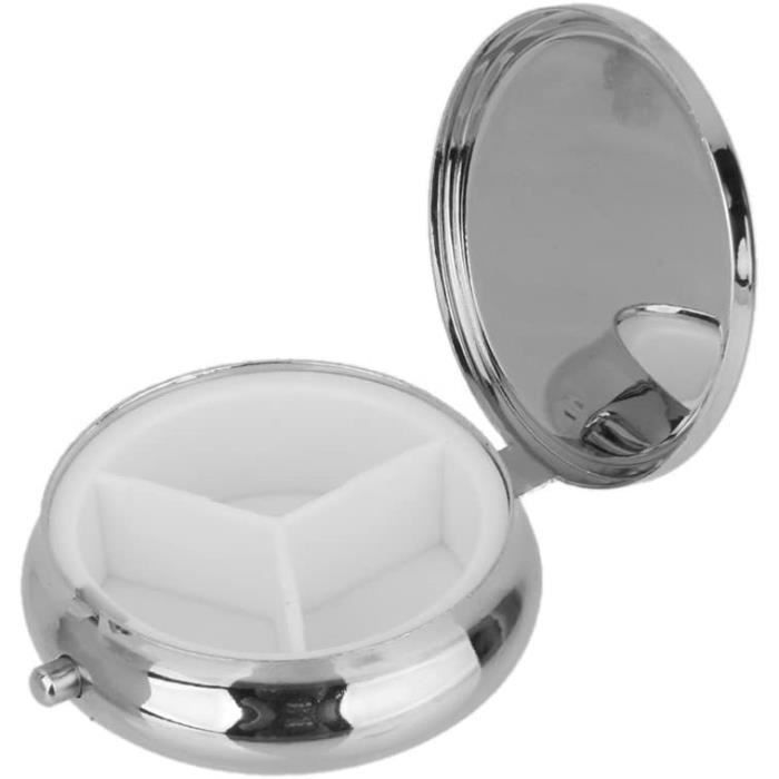 Mini Boîte à Pilules Porte-Clés - 6,5 Cm - Étanche - En Acier Inoxydable Petite Boite A Pilules Pour Les Deplacements Camping 98722640
