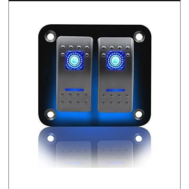 Panneau D'interrupteurs à Bascule 3 Groupes – 12V/24V, étanche IP66, Rétroéclairage LED Bleu – Pour Bateau, SUV, Camping-car – Certifié CE