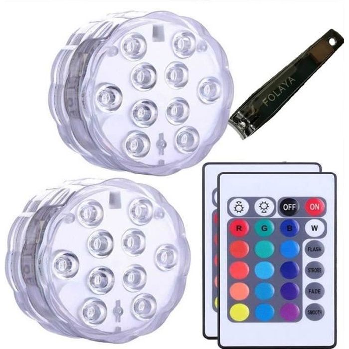 Lumière Submersible de LED Avec La Télécommande, Lampe Multi de Couleur Pour Spa, Jacuzzi, Des Piscines, Bains Chauds, (2ps)