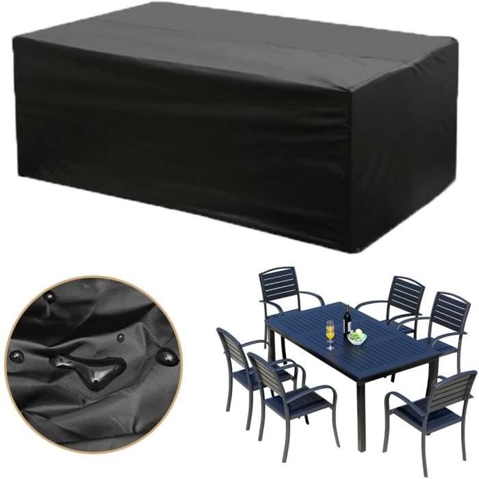 Imperméable Bâche Salon de Jardin Couverture Protection pour Table, Canapé Housse de Meuble Anti-Vent/Pluie/UV (180 x 120 x 74cm)