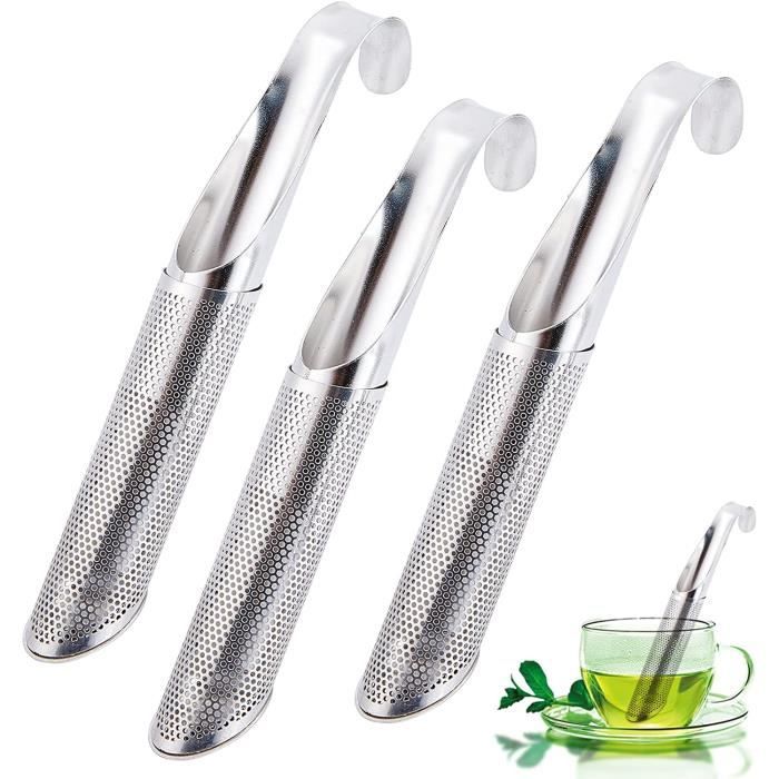 Lot De 2 Filtres à Thé En Acier Inoxydable - Infuseur Réutilisable Long Manche Avec Crochet Pour Thé En Vrac