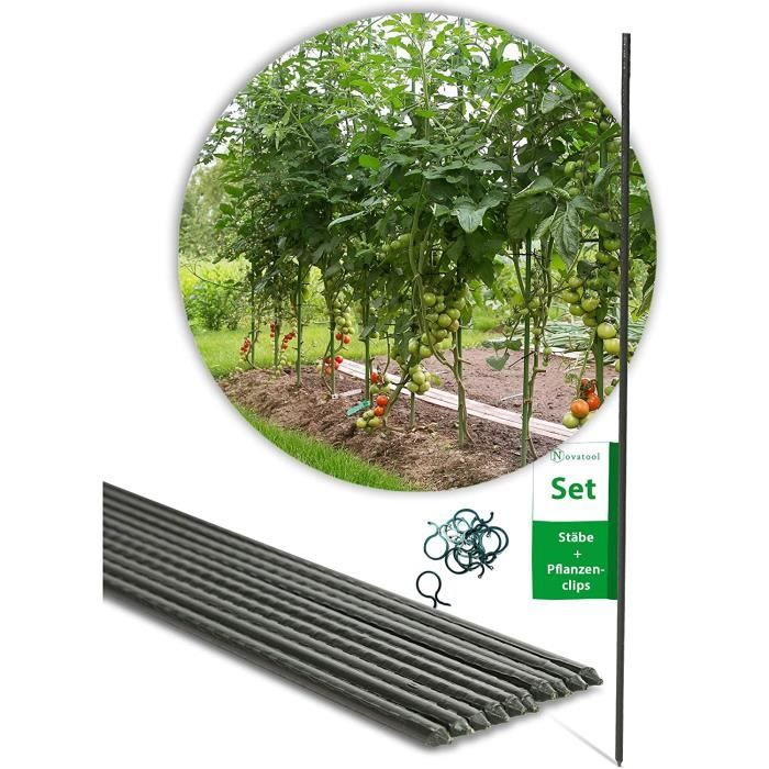 Lot De 10 Piquets De Support Pour Plantes Avec 15 Clips Pour