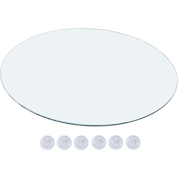 Plateau De Table En Verre Trempé Transparent - 80 Cm De Diamètre, 1 Cm D'épaisseur - Pour Restaurant, Bar, Maison