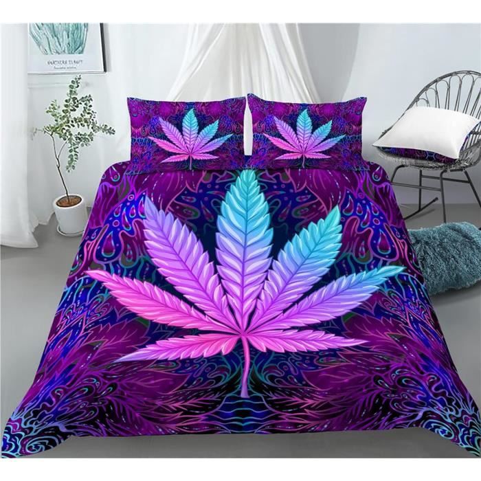 Housse de Couette - Impression 3D - Microfibre - Multicolore - Entretien facile - Maison