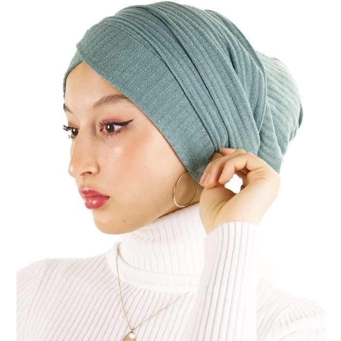 Turban Hijab Côtelé En Jersey Premium Pour Femme - Blanc, 100% Polyester, Neuf Avec étiquettes