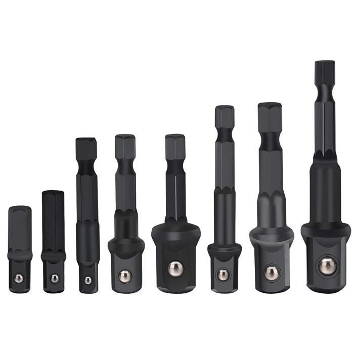 8pcs/set 1/4" M4-M16 Carré conducteur vis robinet Tige Hex Collet pour perceuse électrique 8pcs/set 1/4" M4-M16 Carré conducteur vis robinet Tige Hex Collet pour perceuse électrique