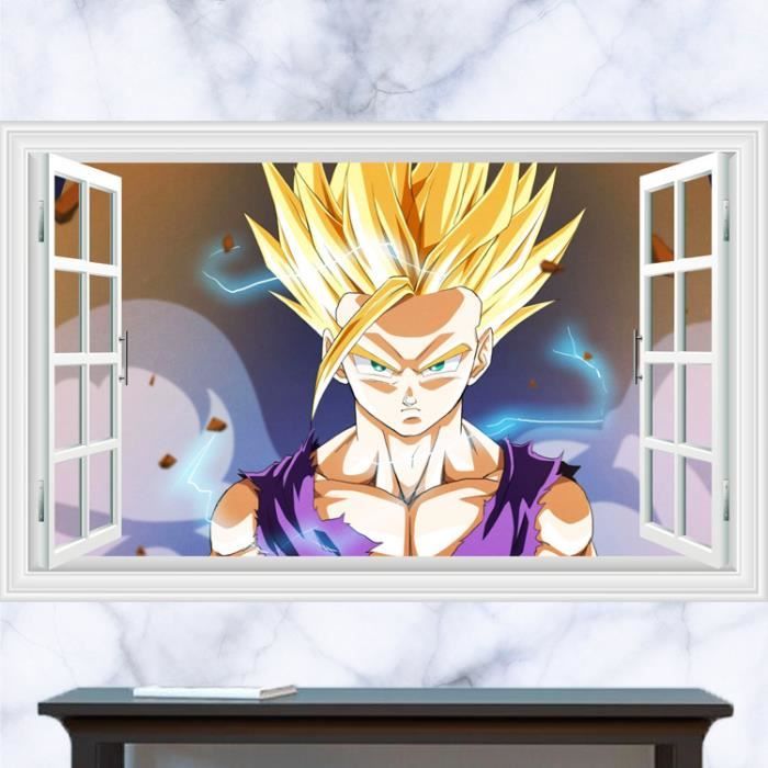 Téléchargement gratuit Images Fenetre Dragon Ball Sun Goku Super Saiyan Anime Mural Sticker actualisé par