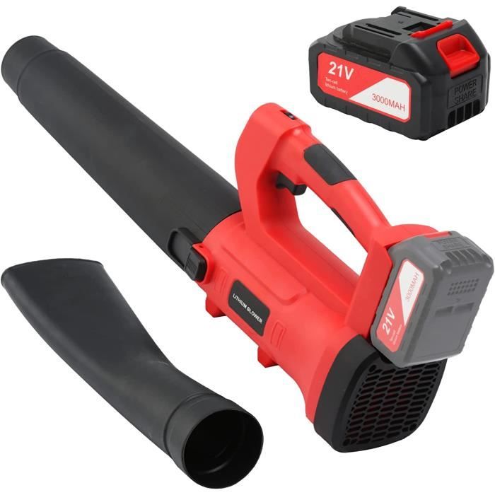 Souffleur De Feuilles Sans Fil 21 V,Souffleur à Feuilles Avec Batterie 4,0 Ah,2 Modes De Vitesse Pour L'entretien De La Pelouse,Le Soufflage De La Neige,et Le Dépoussiérage (Noir Machine Nue