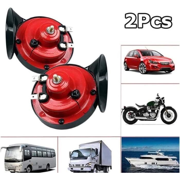 2x Klaxon Voiture 300dB Super Puissant - Corne Train Escargot 12V Étanché Pour Moto Camion Bateau