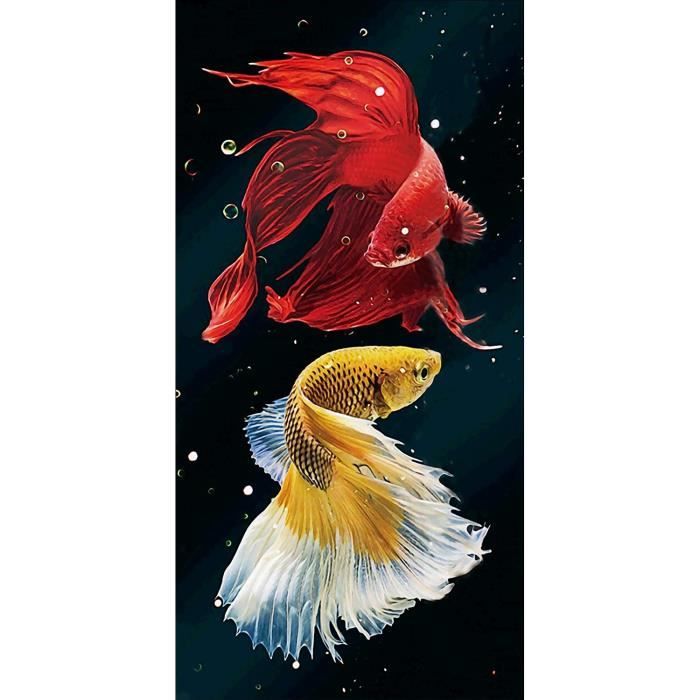 Peinture Diamant 5D Abstraite Poisson - Kit Complet 30x40cm Broderie Diamant DIY Décoration Maison