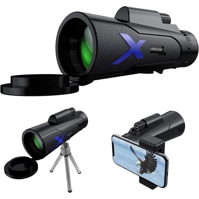 Télescope Monoculaire 12 × 50, Avec Trépied Pour Téléphone Intelligent