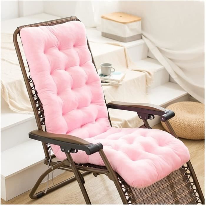 Coussin Chaise Longue Bain De Soleil Avec Capuche Antidérapante - Matelas Transat Jardin Épais Fleurs