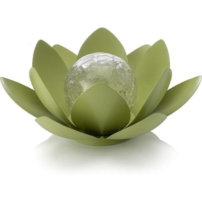 Lanterne Solaire Fleur De Lotus Lemotoy - Décoration Jardin étanche IP44 Lumière Blanc Chaud
