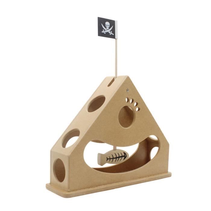 Jouet De Chat En Bois Avec Dangle Poisson Pirate Drapeau Fun Hide And Seek Pet Toy Agilite Chat Chaton Pirate Ship Toy Cdiscount