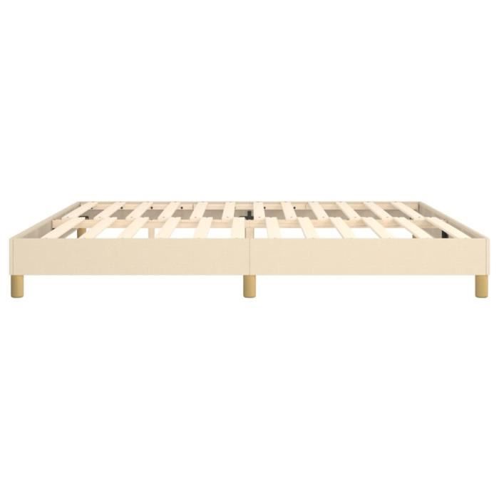 Sommier à ressorts - Crème - 200x200 cm - Tissu durable - Pieds robustes - 2 places