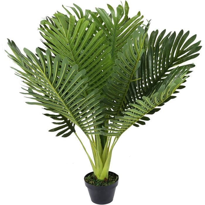 Fausses plante artificielle avec pot exterieur, palmier artificiel  interieur 80cm palmier plastique deco arbre artificiel vertes p - Cdiscount  Maison