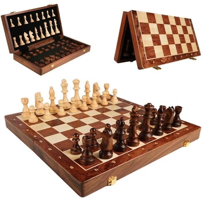 Jeu D'échecs En Bois Cutfouwe – échiquier 31x31 Cm, Pièces Magnétiques, Tiroirs De Rangement, 2 Reines Supplémentaires, Pour Enfants Et Adultes