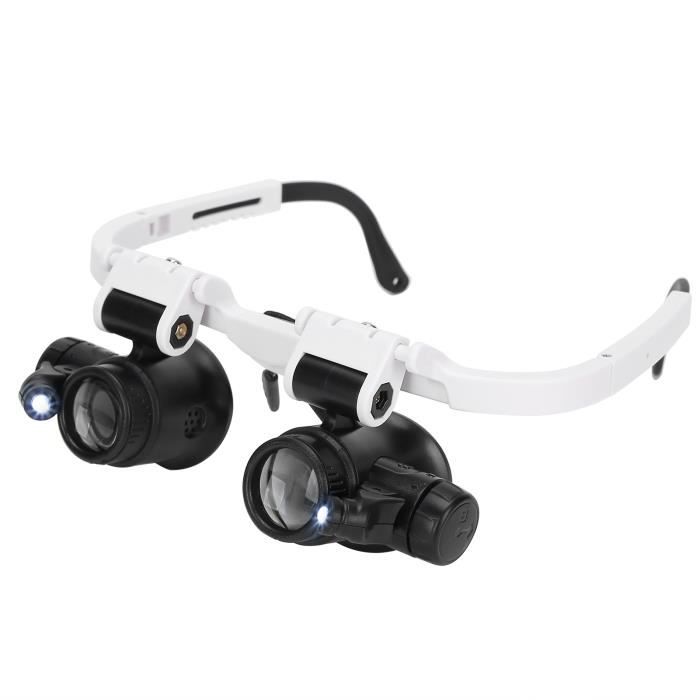 Loupe montée sur la tête VINGVO - Serre-tête avec lumière LED mains libres pour bijoutier et