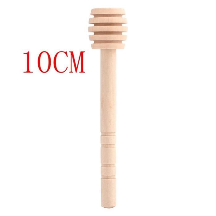 Lot De 4 Cuillères à Miel En Bois Abeillo - Manche Long - Pour Café/Thé/Cuisine - Marron Foncé