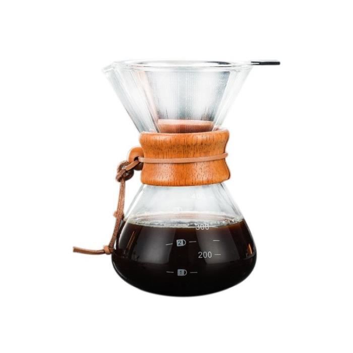 Cafetière Verser Over En Verre Borosilicate Polydremio 600ml Avec 100 Filtres V02