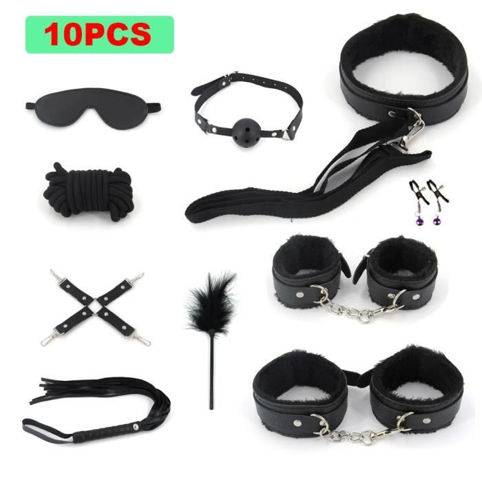 10 kit de bondage noir - BDSM Bondage set produit sexuel jouets érotiques  pour adultes jeux en peluche menott - Achat / Vente 10 kit de bondage noir  - BDSM - Cdiscount