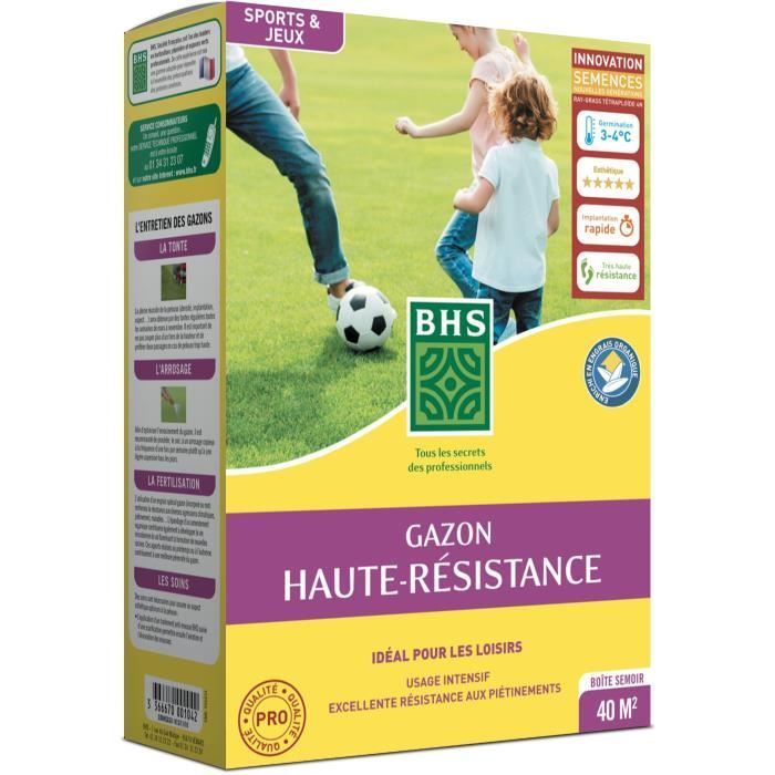 BHS Gazon haute résistance + engrais - 1 kg