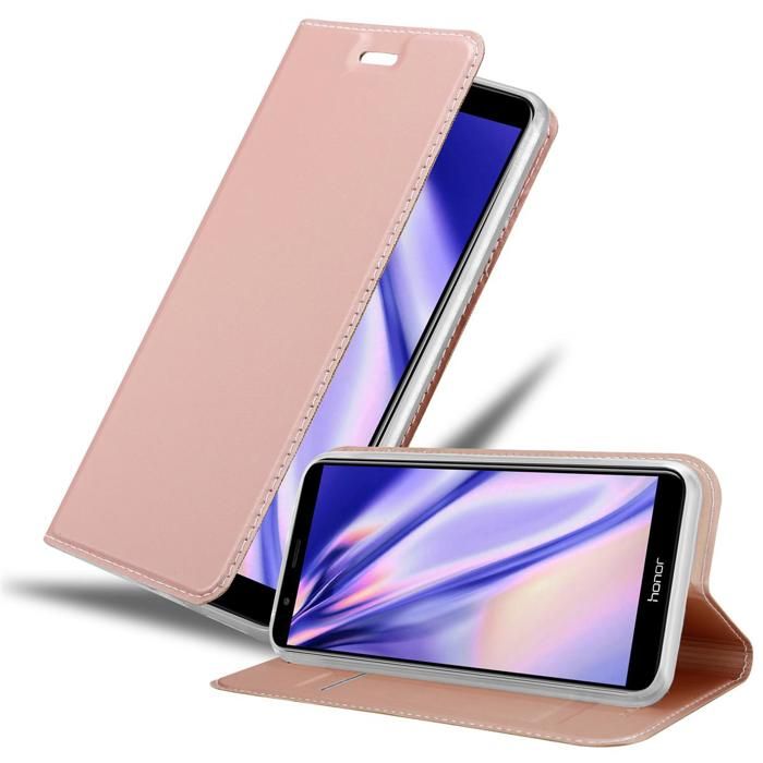 Coque à rabat pour Honor 7X Etui en CLASSY OR ROSÉ Portefeuille Antichoc
