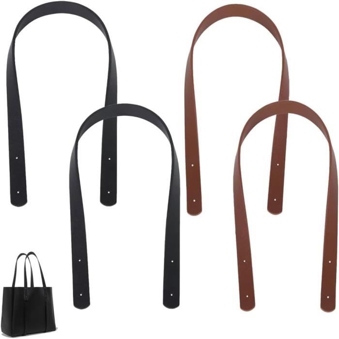 Poignée De Sac Cartable Anse Handle 17 Cm Simili Cuir Non Lisse Couleur Noir Trés Résistante Et Belle Qualité Vendu à La Pièce