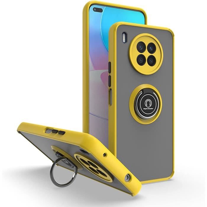 GKK DESCHE Para Funda Honor 50 Lite/Huawei Nova 8i, Fundas Resistente​y Duradero Con Anillo + Cristal Templado, Carcasa Antigolpes Silicona TPU Bumper Case Para Honor 50 Lite/Nova 8i - Negro