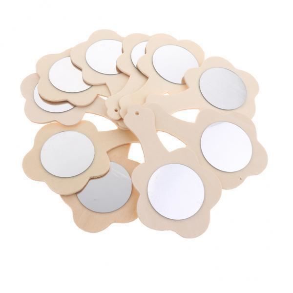 Kit DIY Miroirs Licorne En Bois à Peindre - 12 Pièces Avec Peintures Et Pinceaux - Activité Créative Pour Enfants