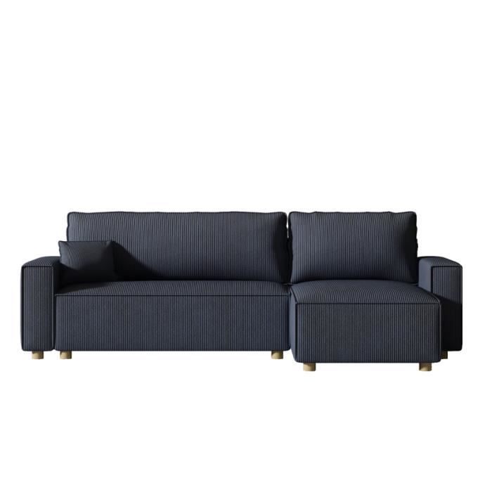 Canapé d'angle Bleu Velours Confort