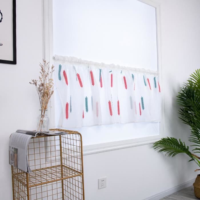 Duokon fenêtre de rideaux courts Rideau court d'armoire de cuisine de ...