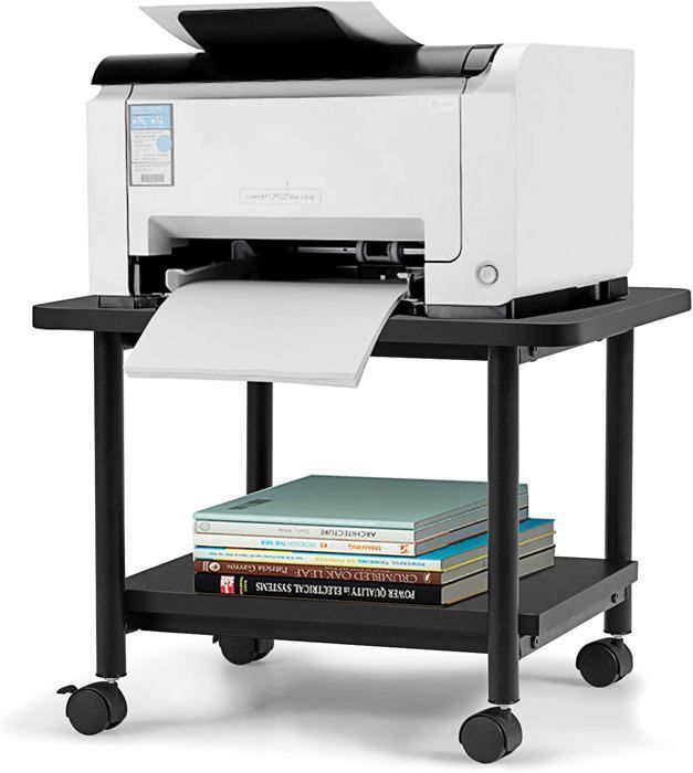 GOPLUS Support d’Imprimante de Rangement Support d’Ordinateur Portable à roulettes Équipé Roues de Verrouillage pour Bureau