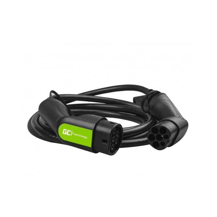 Green Cell® GC Type 2 Câble de Charge EV Voiture Électrique PHEV | 7,2kW | 32A | Type 2 de Type 2 | 5 Mètre | Monophasé