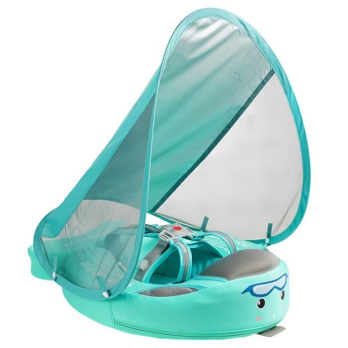 Flotteur Auvent Protection Solaire Bouée Bébé Gonflable Avec Auvent UPF50+ - Siège Sécurisé Et Jeux | Piscine Plage 6-36 Mois Jeux Eau