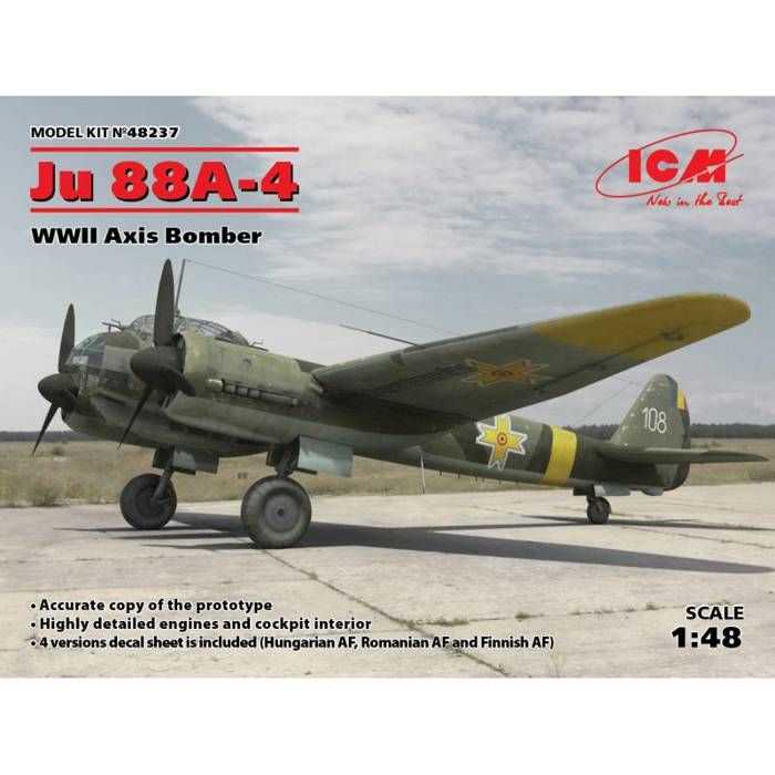 Maquette Avion Ju 88a-4 - ICM - Maquette Char Promo - Blanc - Plastique ...