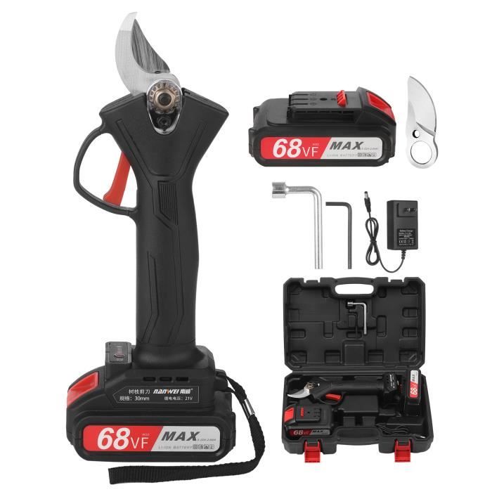 Sécateur Électrique Sans Fil 21V 35mm | Moteur Sans Balais + 2 Batteries 2.0Ah Makita Compatible – Coupe Précise & Puissante