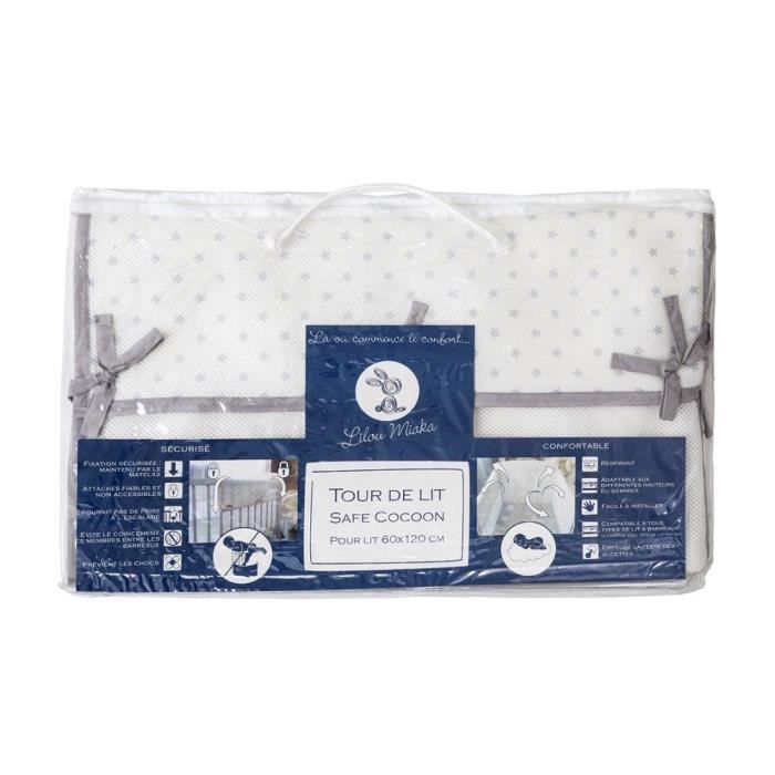 LILOU MIAKA Tour de lit Safe Cocoon toile Gris Cdiscount