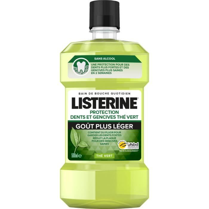 listerine bain de bouche anti caries gout the vert 500 ml cdiscount au quotidien