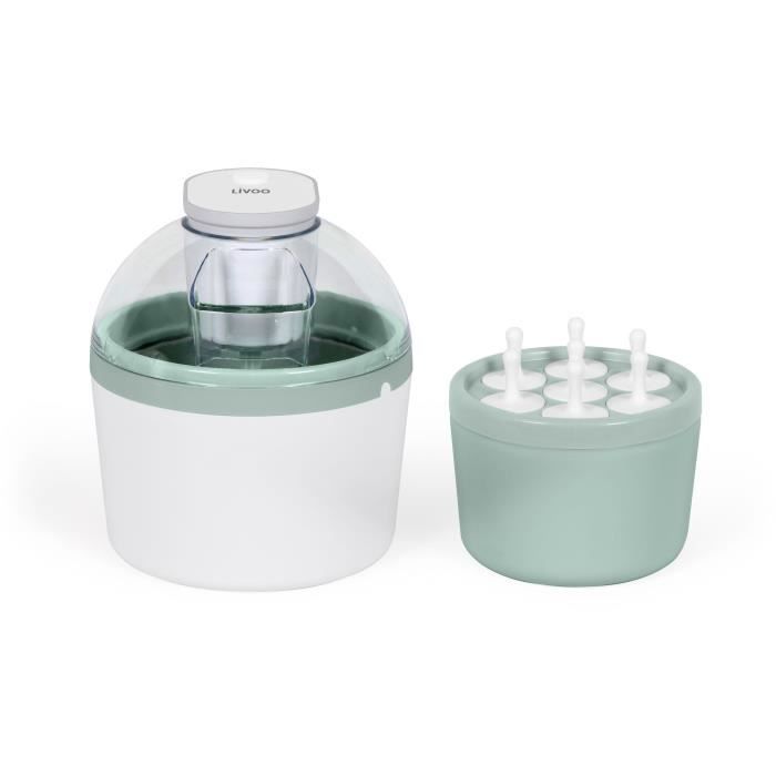 LIVOO - Sorbetière - DOM461 - 1 L - Interrupteur ON/OFF - Cuve à accumulateur de froid