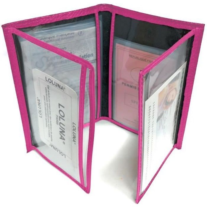 Porte Carte Grise Et Assurance 4 Volets - Pochette PVC Effet Métalisé Bleu - Fabriqué En France Dans Le Gard - 9x13.5cm