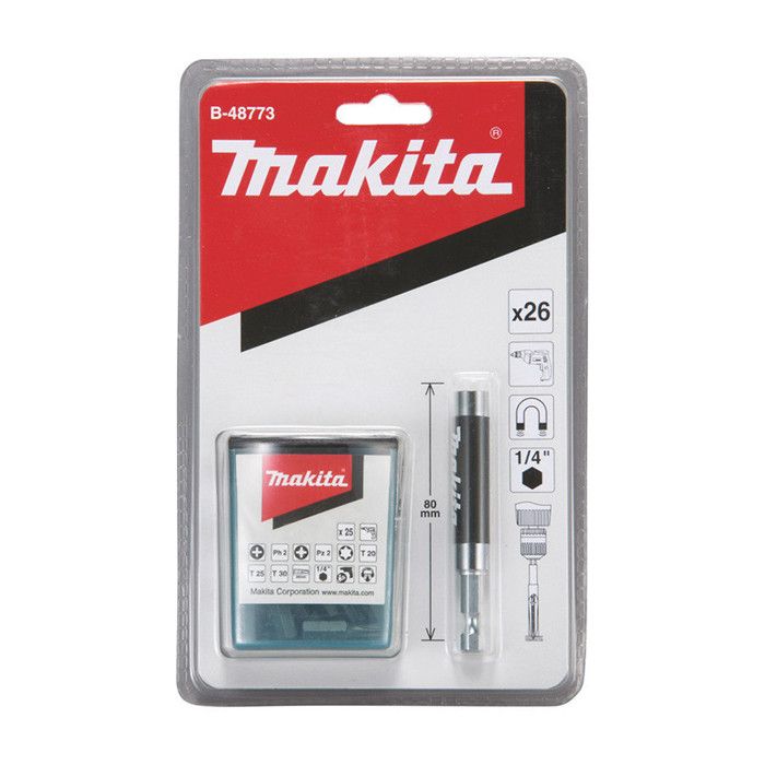 Lot guide de vissage opaque avec 25 embouts de vissage MAKITA B 48773