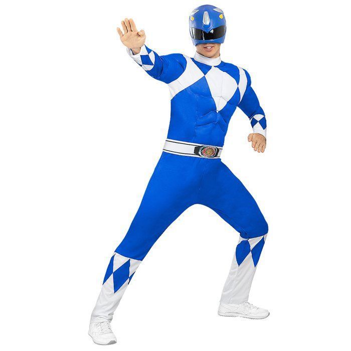 Costume Power Ranger Bleu Morphsuit Adulte - Taille XL, Combinaison Complète