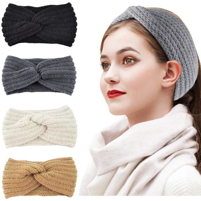 bleu couverture chaude v/élo cache-oreilles de s/écurit/é Noir//rouge RUZER Bandeau en laine tricot/ée 4 LED pour v/élo de route v/élo de route gris
